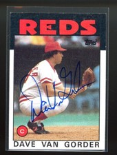 1986 Topps DAVE VAN GORDER Signed Card autograph AUTO REDS