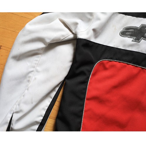 AlpineStars Jacket Trashed Black Rend and White Vintage Y2K Racer Jacket, M/L - Picture 7 of 10