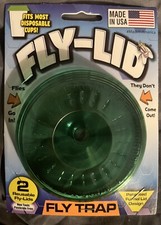 FLY-LID Fly Trap 2-Pack MADE IN USA Fits Most Disposable Cups (Cup Not Included)