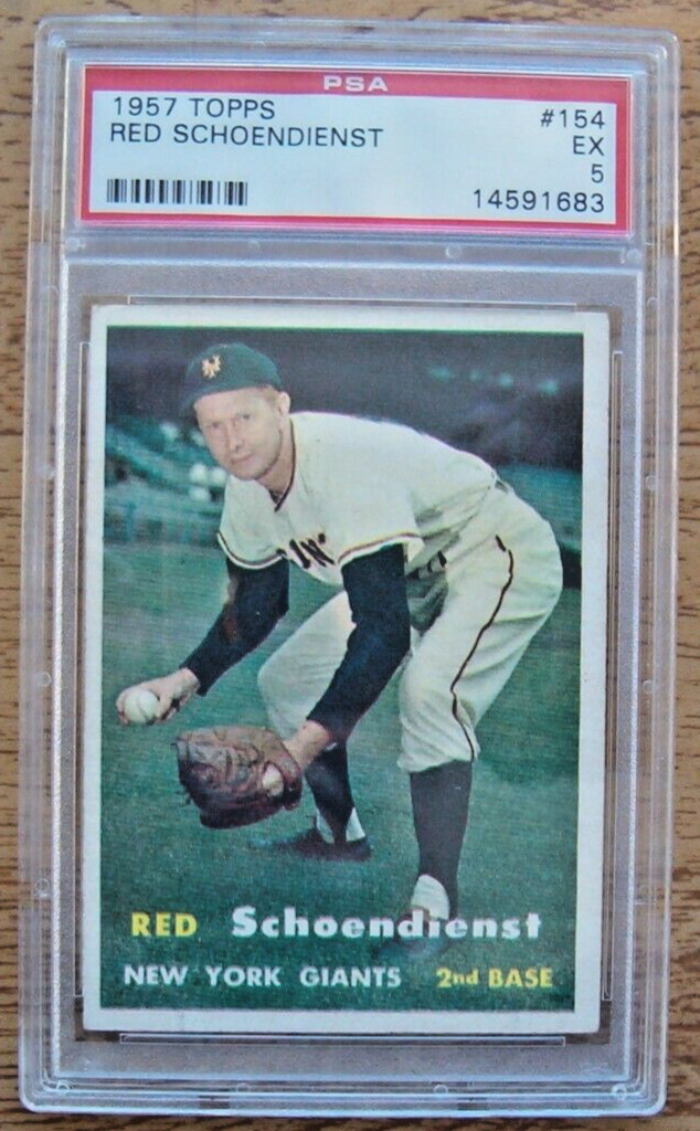 1957 Topps PSA 5 EX #154 Red Schoendienst New York Giants