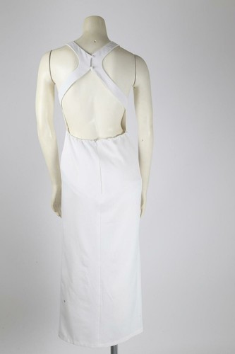LUVALOT White Sleeveless High Slit Midi Halter Tank Dress Size 8 - Picture 12 of 12