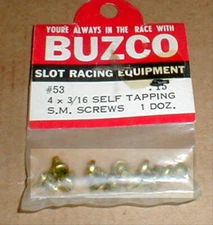 12 Self Tapping S.M. Screws Original 4 X 3/16" by BuzCo #53 Vintage Slot Car NOS