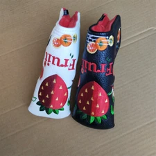 Premium Leather Golf Blade Putter Headcover Magnetic Fruits Cover Black or White