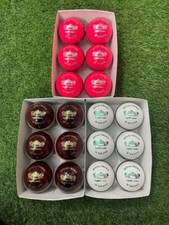 18 Pcs Pack of Cricket Hard Balls English Leather / Hand Stitched Allum Tanned