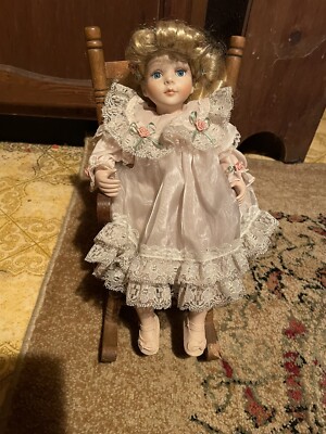Vintage Porcelain Doll with Rocking Chair Very Nice 💎🪑 | eBay