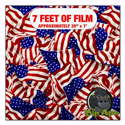 Hydrographic film Stars and Stripes hydro dipping 7' x 20'' hydro dip US Flag