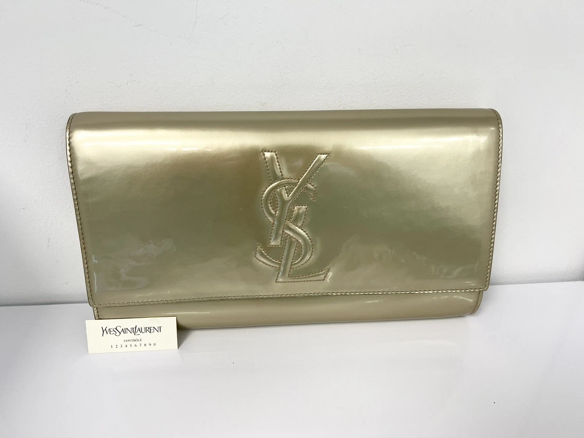 Saint Laurent Gold Belle Du Jour Clutch Bag