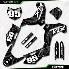 Black & White Fierce Graphics Kit fits Kawasaki 08-18 KLX140 KLX 140 Decals