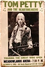 TIN SIGN new 8x12 Tom Petty heartbreakers group rock roll band music concert C27