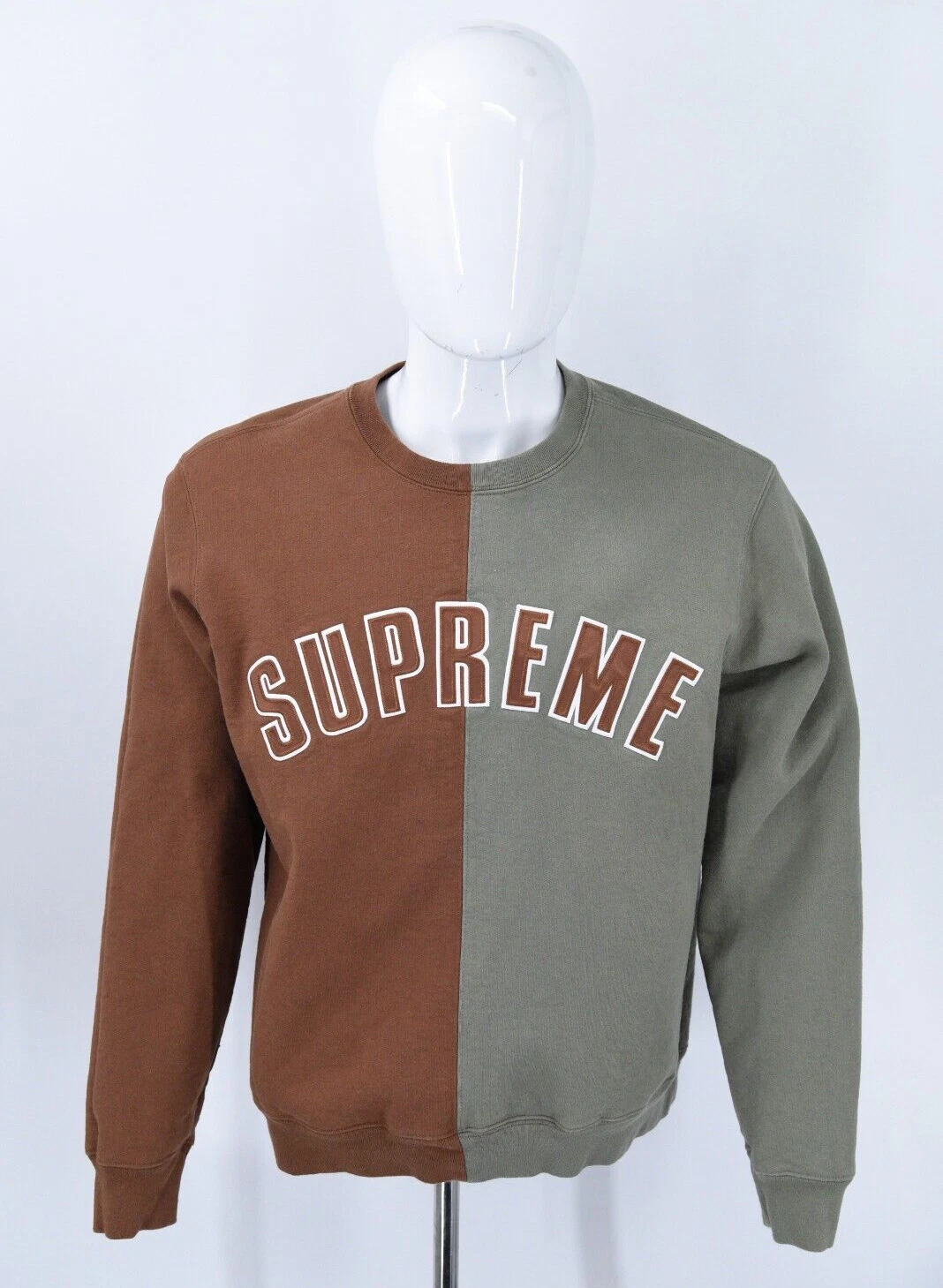 Sweat shirt SUPREME Split Crewneck marron homme taille moyenne