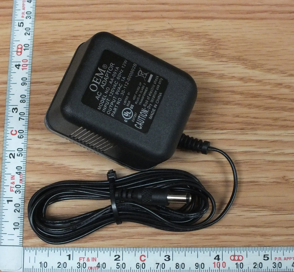 Genuine/OEM (AA-091A) 9VAC 1A AC Adaptor Power Supply (P/N: 30-112-000002B) READ - Image 3 of 3