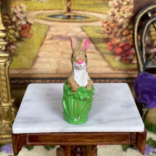Dollhouse Fairy Garden BUNNY RABBIT CABBAGE Miniature Resin Figurine Farm Animal - Picture 6 of 12