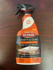 Weiman GRANITE & STONE Marble Countertops 3-IN-1 CLEAN POLISH PROTECT 24oz Spray