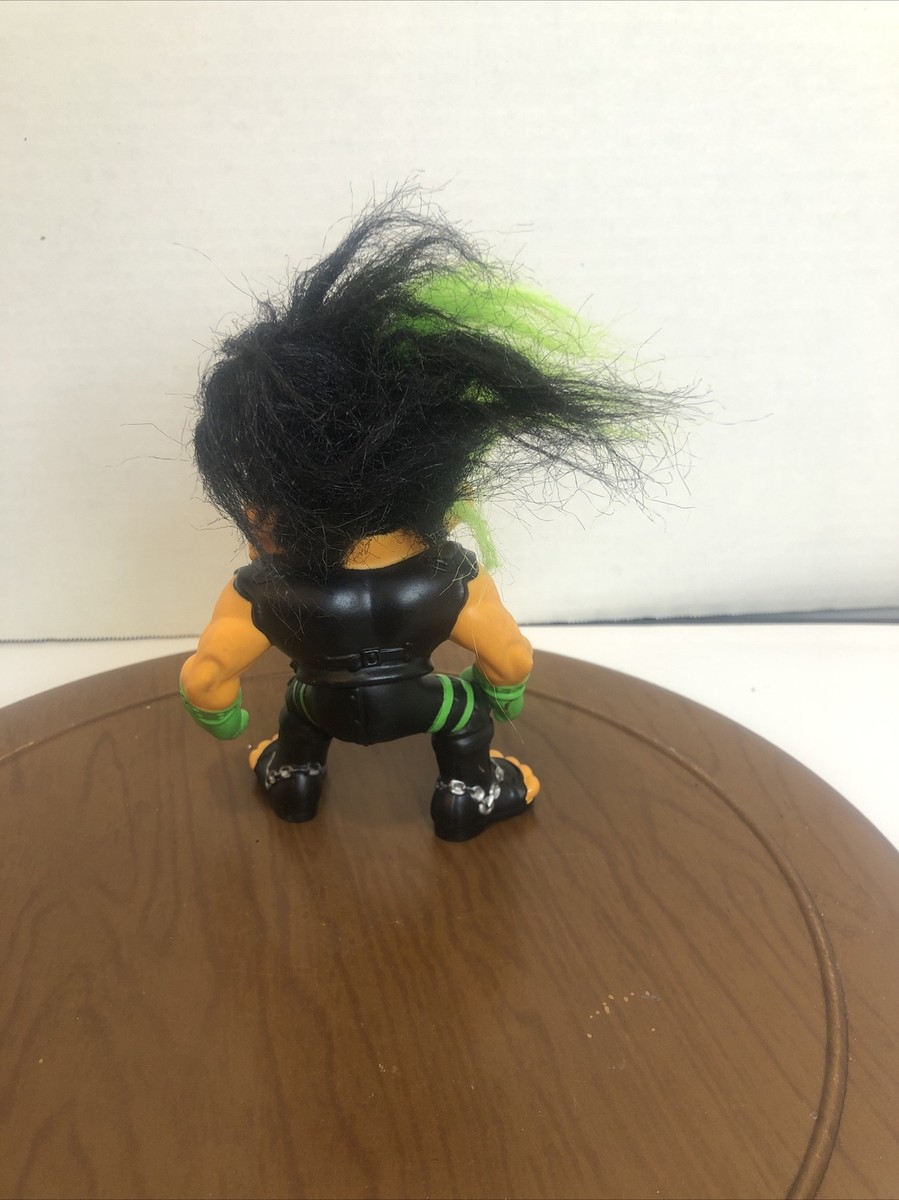 1992 The Original Battle Trolls PUNK TROLL Hasbro Green Black Hair