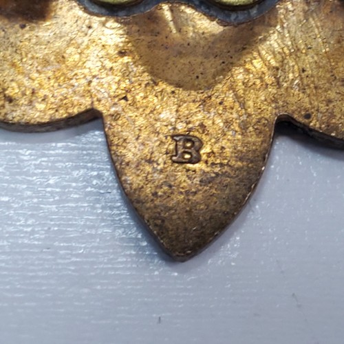 Vintage Goldtone Girl Scout GS Trefoil Membership Pin Badge Eagle Pinback - Picture 3 of 4