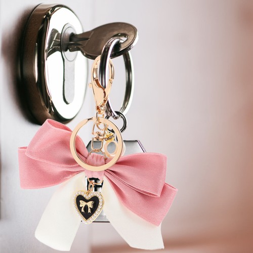 Key Accessories Car Keyring for Women Bow Keychain Man Charm Purse - Picture 2 of 12