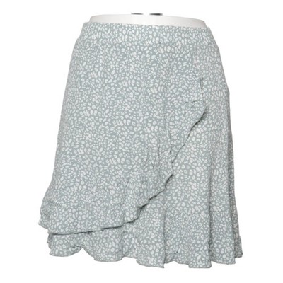 Essentials, Rock, Größe: 2XL, Grün/Weiß/Mehrfarbig, Print, Damen #AHZ