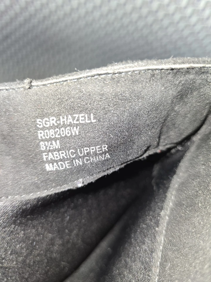 Botas para mujer Sugar Hazell de tela negra hasta la rodilla punta redonda talla US 8,5 M Foto 3 de 3