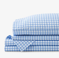 The Company store Gingham Classic Cool Organic Cotton Percale Bed Sheet Set