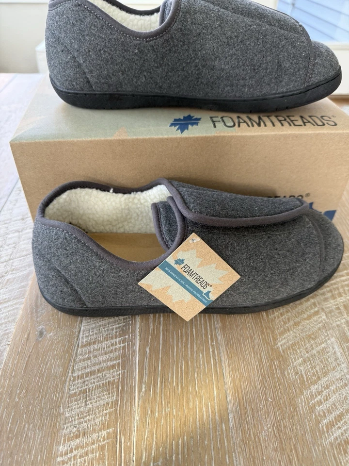 Foamtread Doctor U2 Men’s Grey Wool Wide Lined Slipper Size 11W - Image 2 of 4