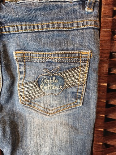 Apple Bottom Youth Girls Denim Jeans Sz 8 Skinny Distressed Vintage Y2K - Picture 8 of 12