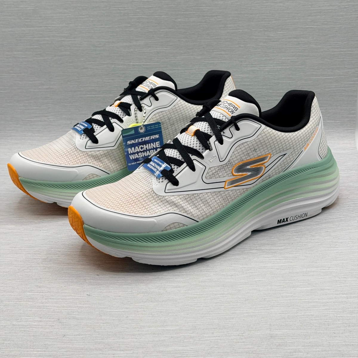Skechers Men's 13 Sneakers White Green Max GO Run Endeavor Comfort