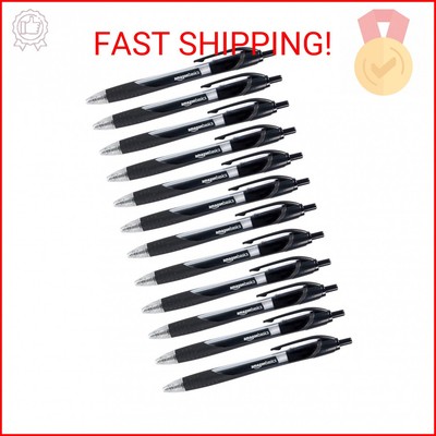 Amazon Basics Retractable Gel Ink Pens, Fine Point, Smooth Writing, Black, 12-Pa