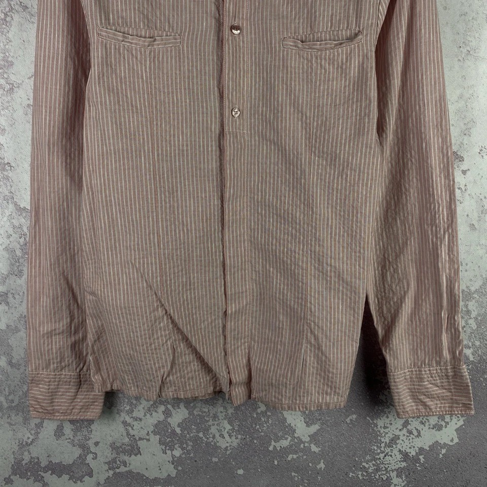 Vintage Versace Sport Linen Button Up Shirt Men’s Luxury Y2K Italy Long Sleeve - Image 3 of 4