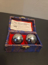 Chinese Metal Balls Hand Therapy Ball Hand Exercise Balls Stress Relief Silver