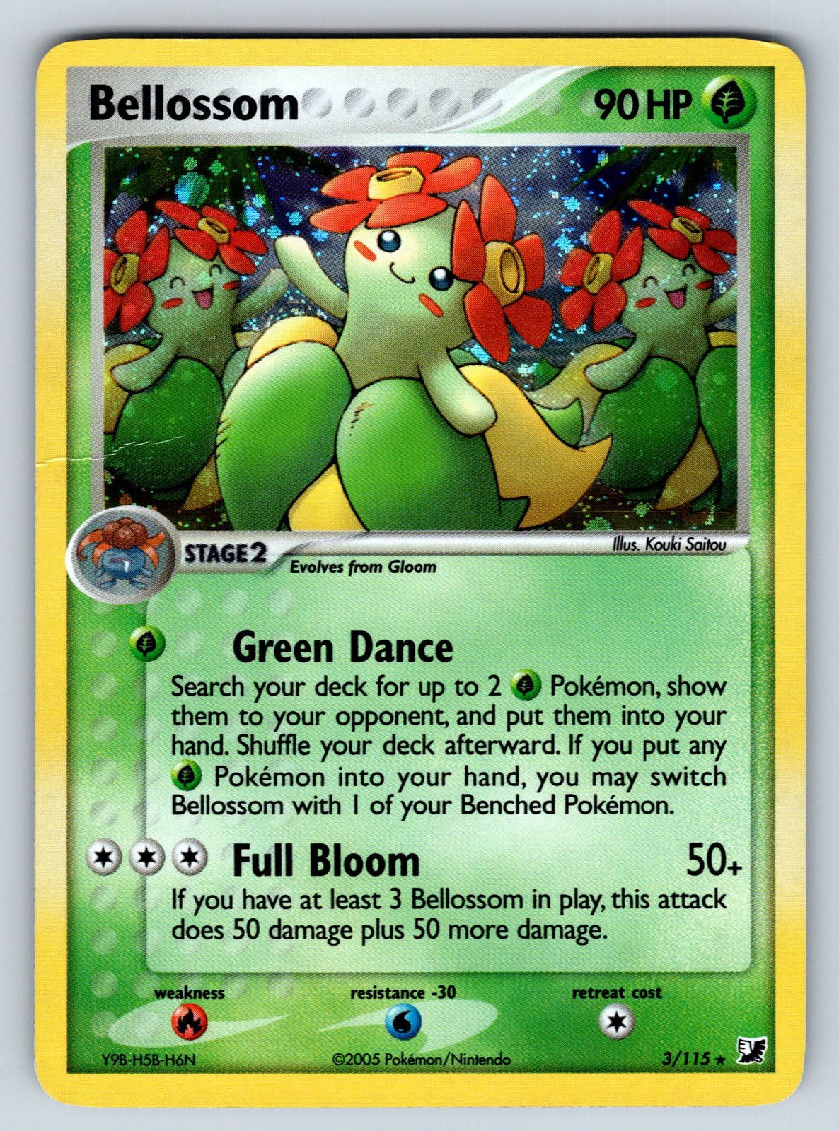 Holofoil Bellossom 3/115 EX Unseen Forces HP