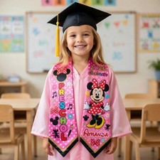 Custom Lovely Minnie Mouse Preschool Graduate Class Of 2026 Graduation Stole
