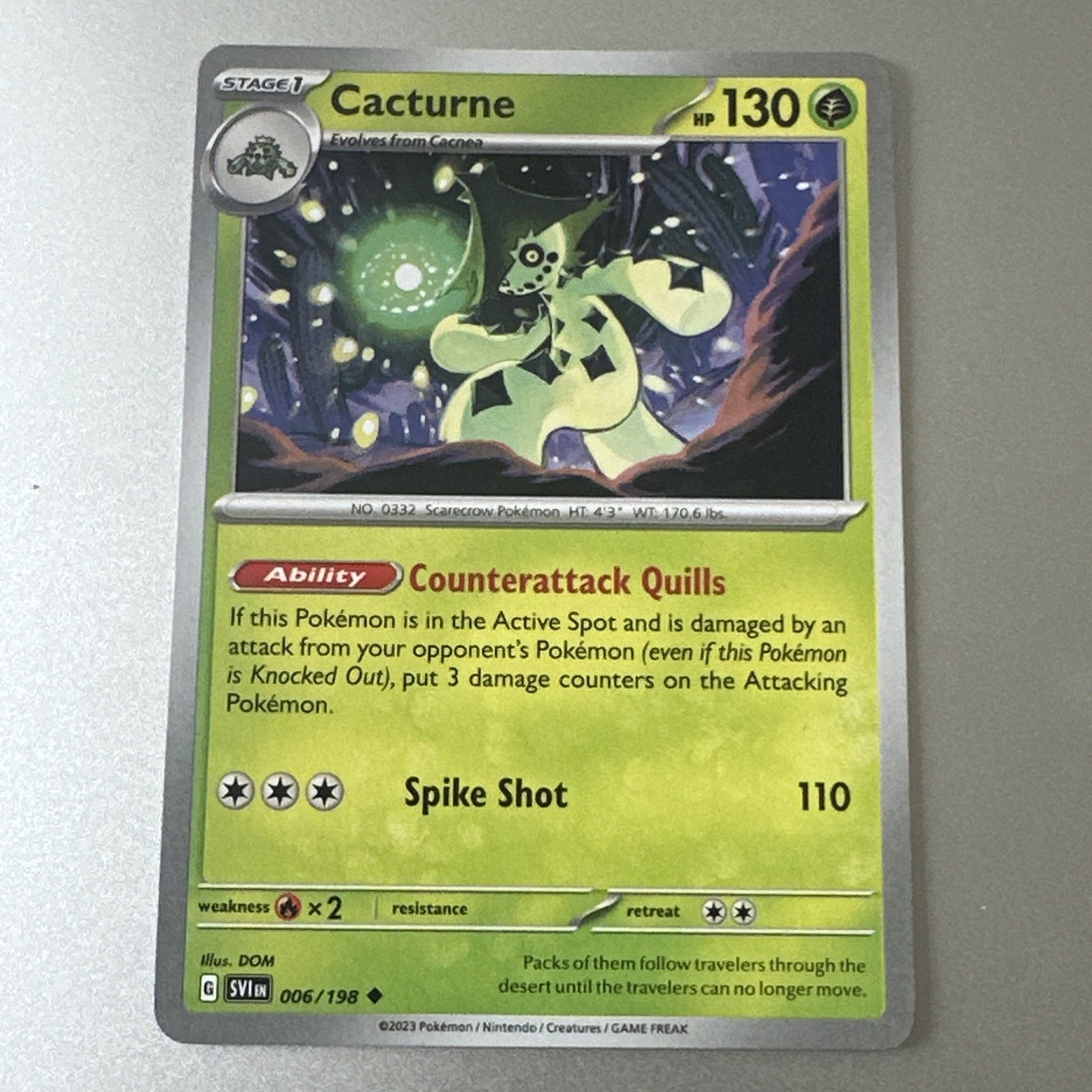 Cacturne - 006/198 SVI 006/198 Pokémon SV01: Scarlet & Violet Base Set Uncomm...