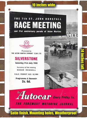 Metal Sign - 1956 Silverstone Circuit Racing Program - 10x14 inches