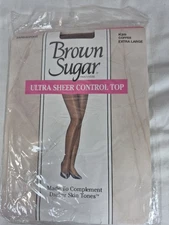 Brown Sugar Pantyhose by L'Eggs Size XL K25 COFFEE Ultra Sheer Control Top nos