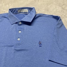 Holderness Bourne The Anderson Polo Shirt Mens XL Cobalt Blue Tailored Fit