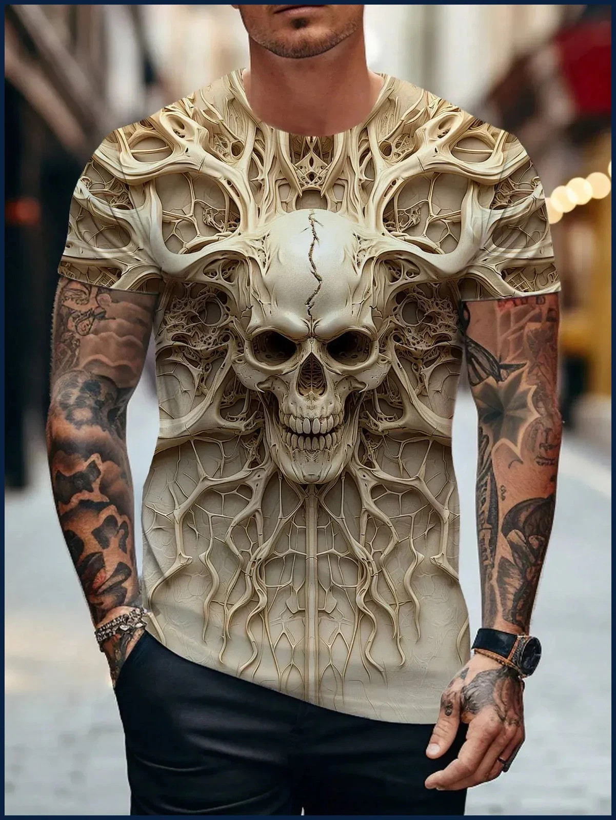 Summer Men's Skull Graphics 3D Printed Tshirt Short Sleeved T-Shirt For Men