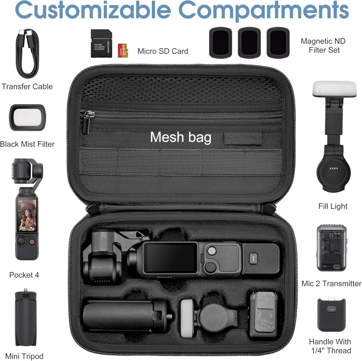 Carrying Case Portable Hard Shell Carry Case for DJI Osmo Pocket 4