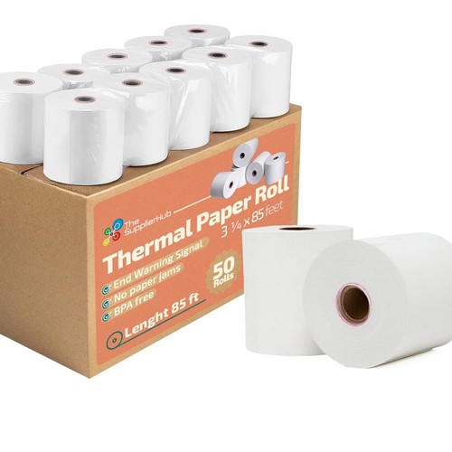 (50 Rolls) thermal paper 2 1/4 x 85 - reciept paper rolls - thermal credit ca...