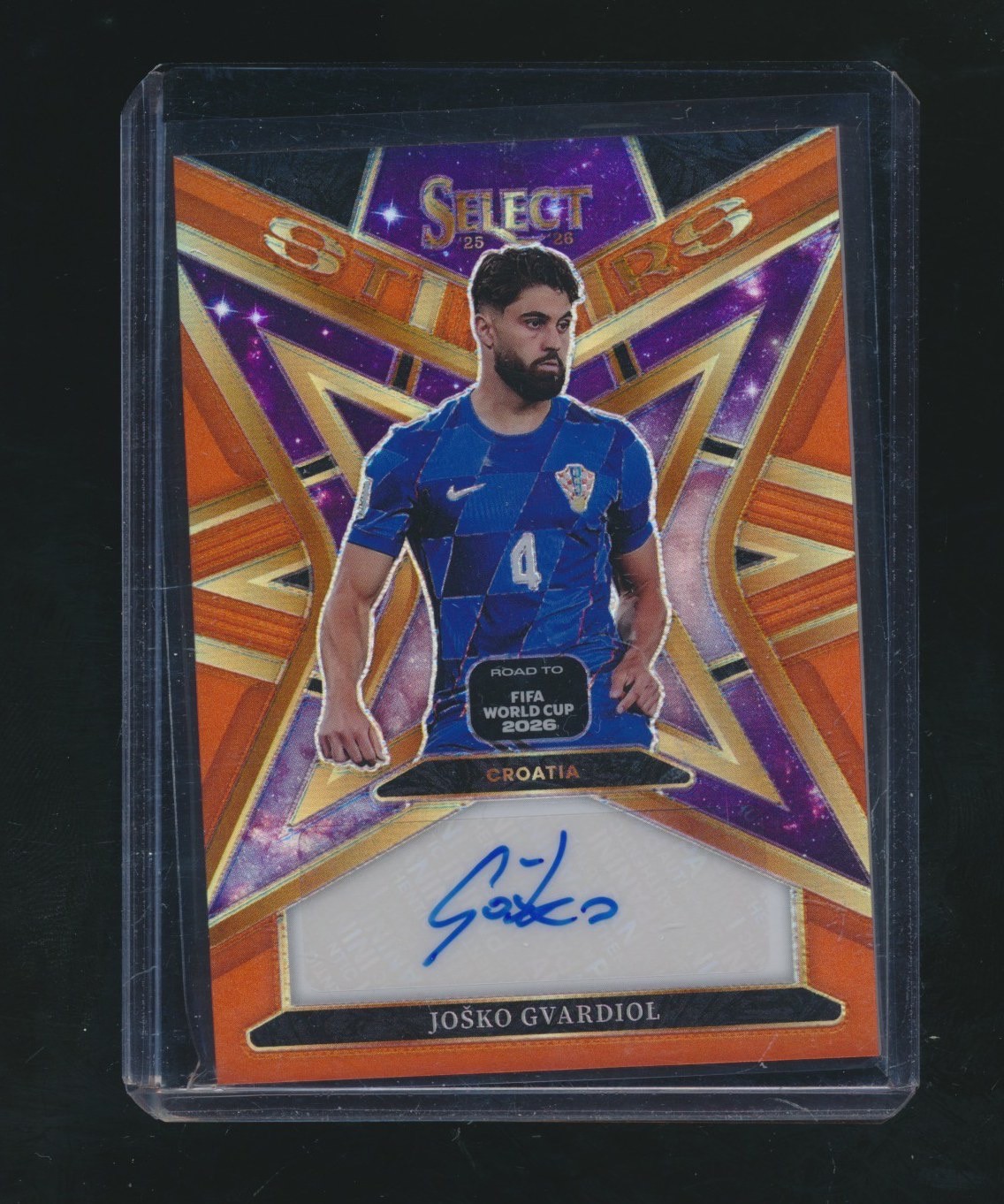 JOSKO GVARDIOL 2025-26 PANINI SELECT SIGNATURES ORANGE PRIZM AUTO 21/49 #ST-JG view 1