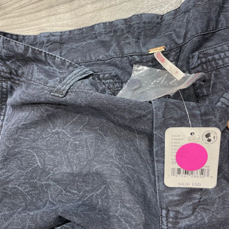 Pantalones Cortos Free People Mujer 10 Piedra Negro Nuevo con Etiquetas Tiro Bajo Botón Fly Point Dume Chino Foto 3 de 4