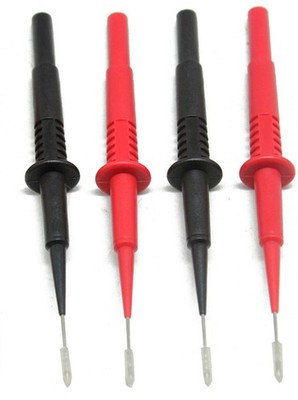 2 pairs needle tipped tip multimeter probes test leads 600V 4mm socket