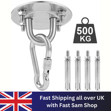 Heavy Duty Swing Hanger Ceiling Hooks Stainless Steel 360° Swivel Hammock Hooks