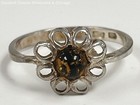 925 Sterling Silver Glass Bead Flower Ring 1.2g — photo 1