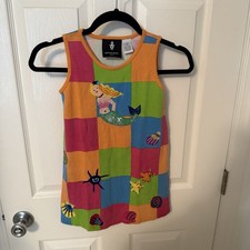 Michael Simon Girls Size 6 Under the Sea Mermaid Dress Patchwork Multicolor