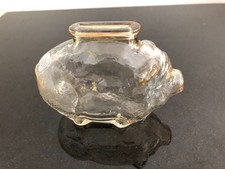 vintage 1960/70's Anchor Hocking glass small sized piggy bank ~ 11.5 cm long