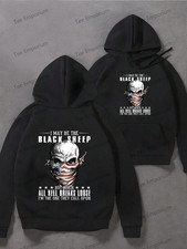 Men'S Black Skull Graphic Hoodie with I May BE THE BLACK SKELETON Print - Casual