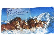 Vintage Budweiser King of Beer Beach Towel Clydesdale Mountains