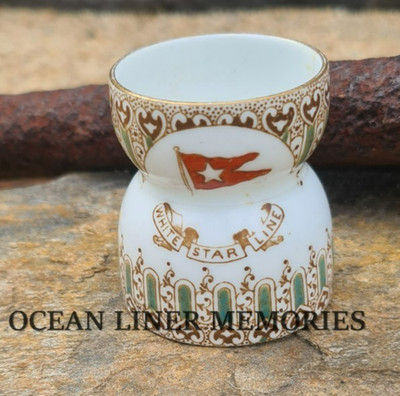 White Star Line Titanic Olympic Eierbecher First Class 1911 Dampfschiff China selten