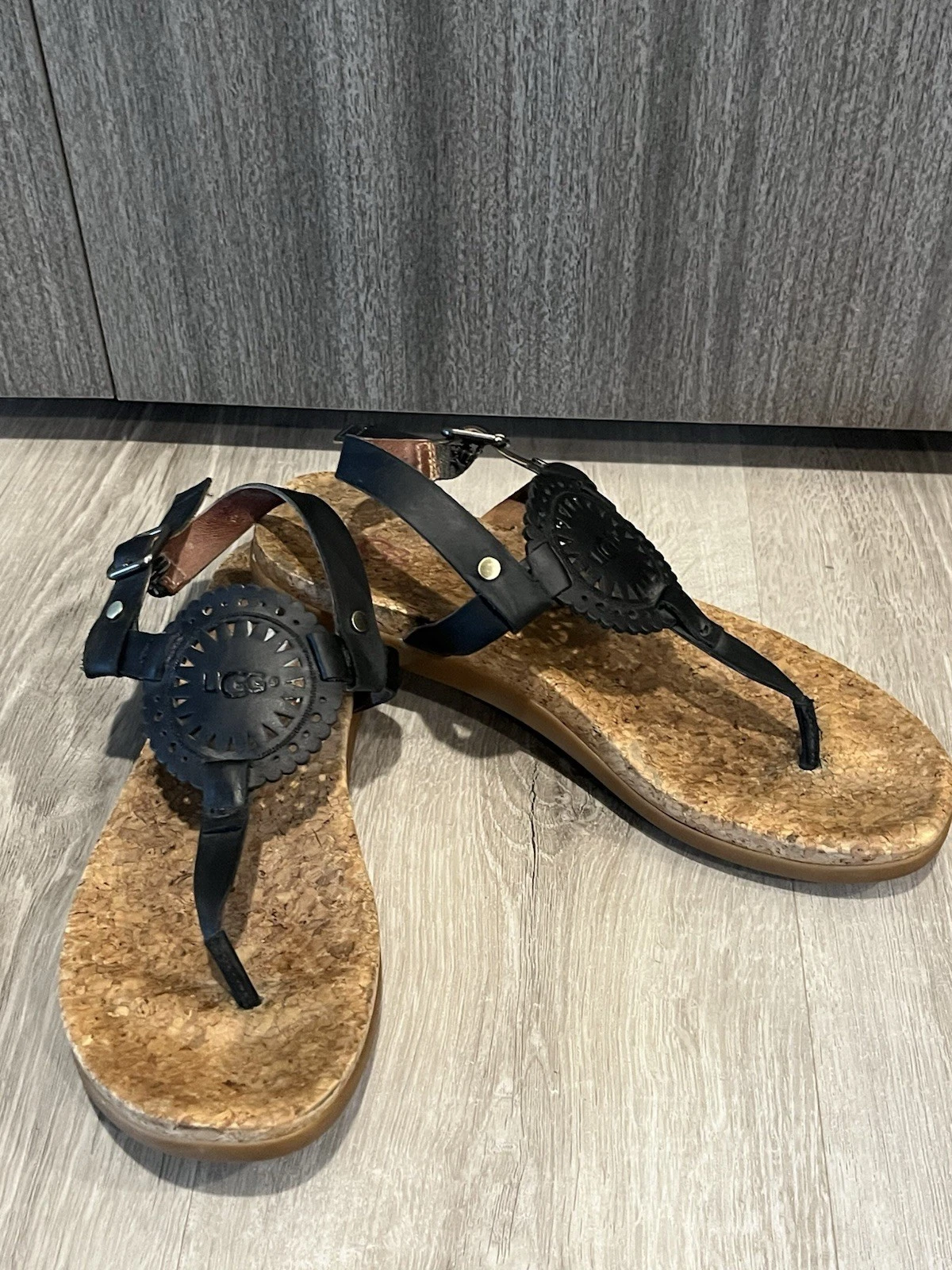 Sandali Ugg donna in pelle nera taglia 8