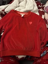 Cat And Jack Toddler Velvet Pullover Red With A Heart XS